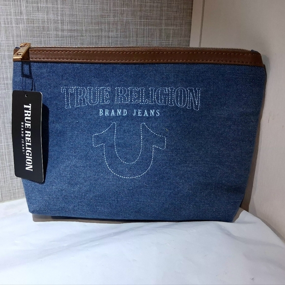TRUE RELIGION Women's Cosmetic Toiletry Travel Bag Denim BRAND-NEW w/tag - Picture 5 of 8